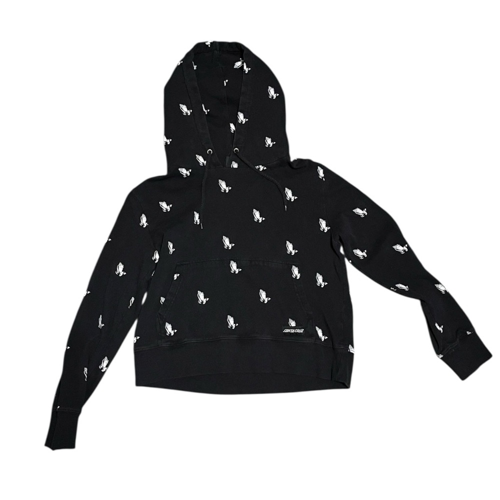 Santa Cruz Skateboards Black Hoodie with White Praying Hands